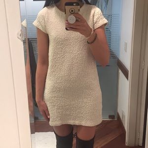 Zara M Ivory Textured Minidress